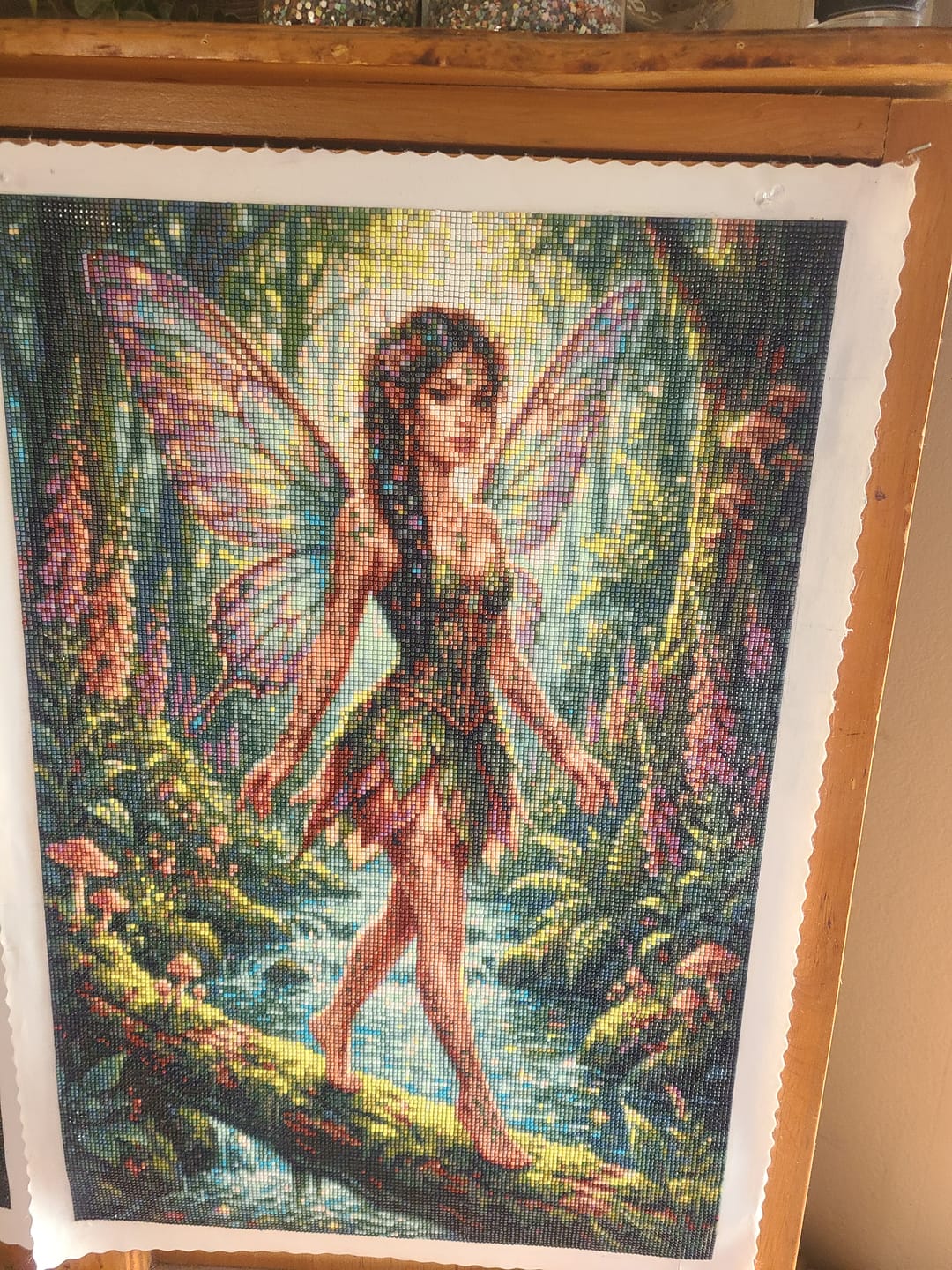 Customer photo review of Tattooed Fairy Forest Stream (Diamond Painting)