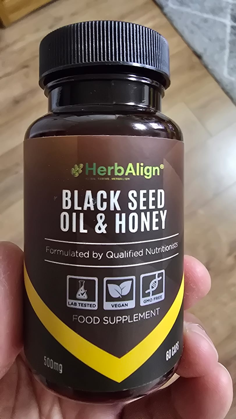 Customer photo review of Herbalign Black Seed Oil & Honey Capsules – Immune & Heart Health Support, Antioxidant-Rich Supplement for Inflammation & Energy Boost