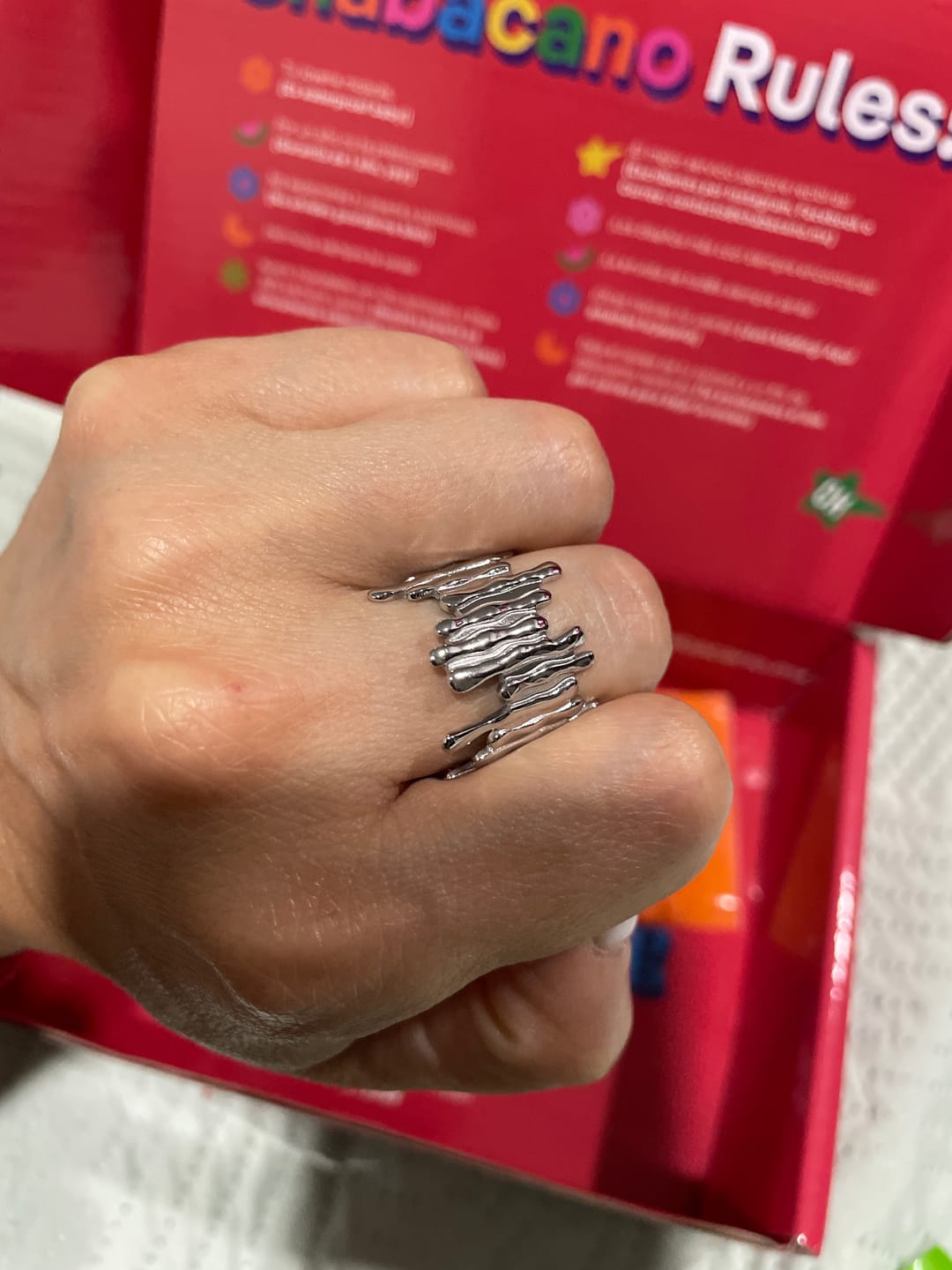 Customer photo review of Anillo Ajustable Jean Plata