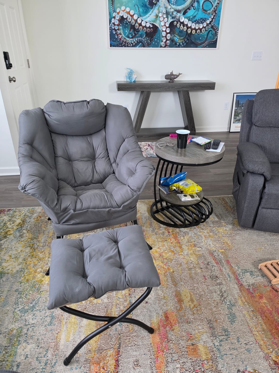 Customer photo review of Lazy Chair with Ottoman Folding Lounge