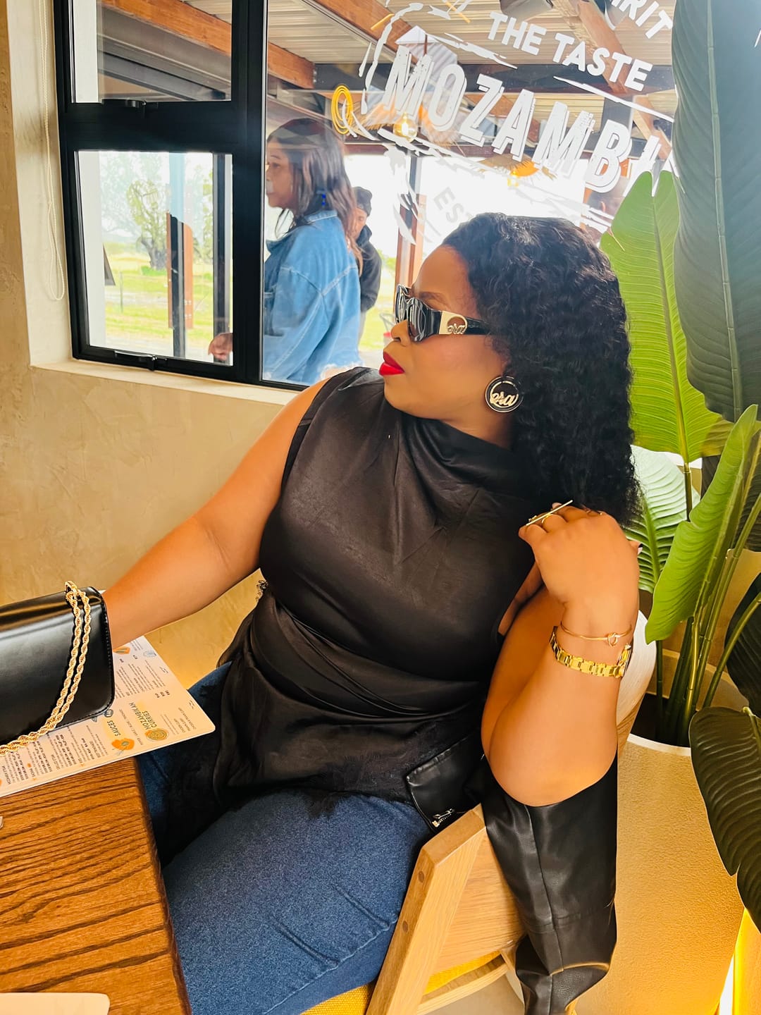 Customer photo review of Gold Diva Earrings