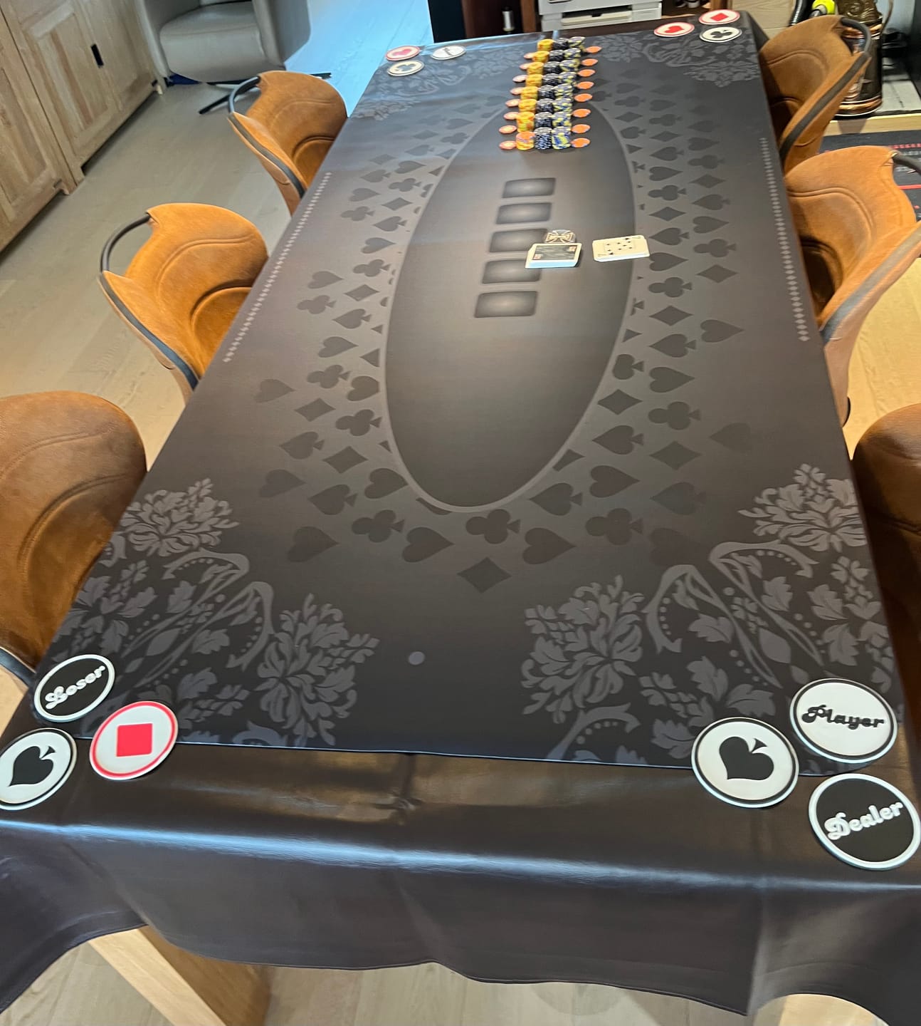 Customer photo review of Poker Mat Deluxe Black 220x100
