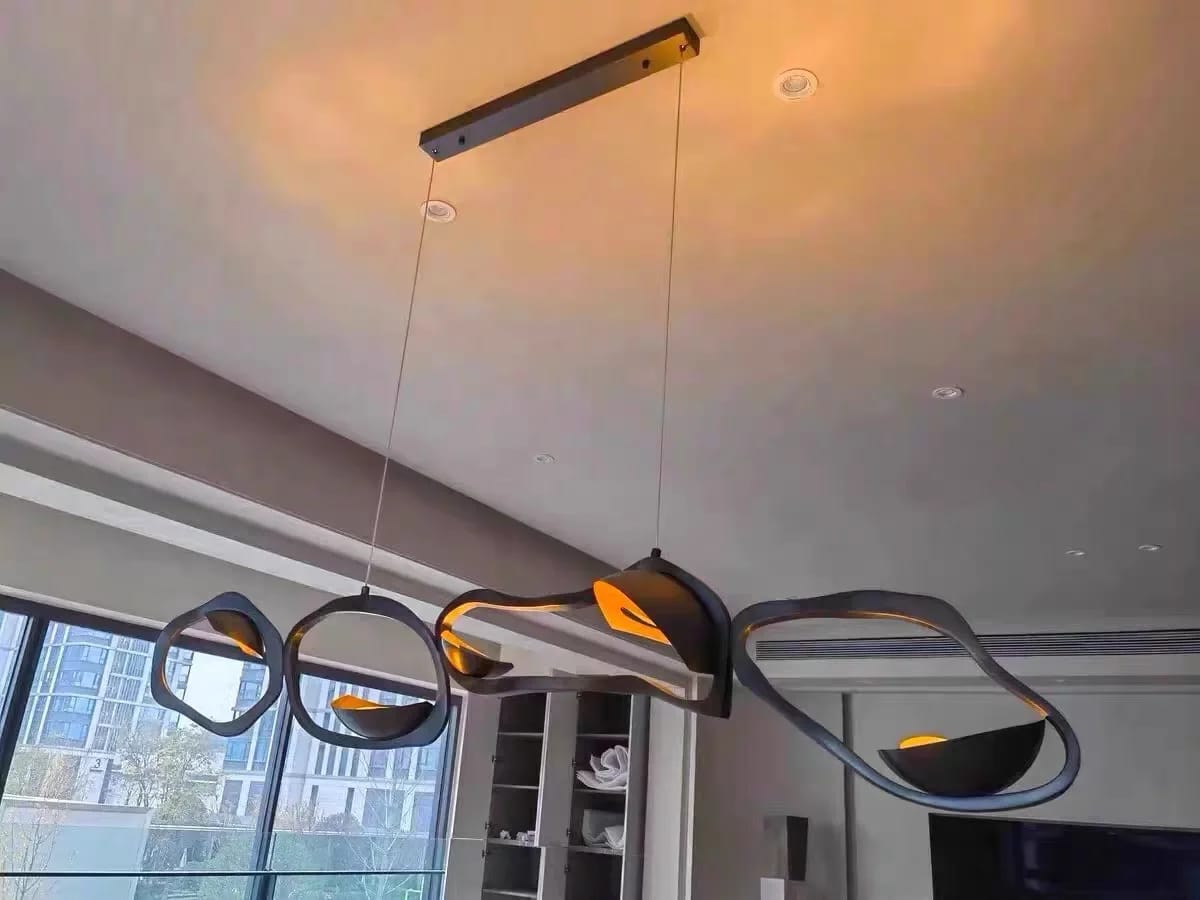 Customer photo review of Zevrani Abstract Iron LED Chandelier