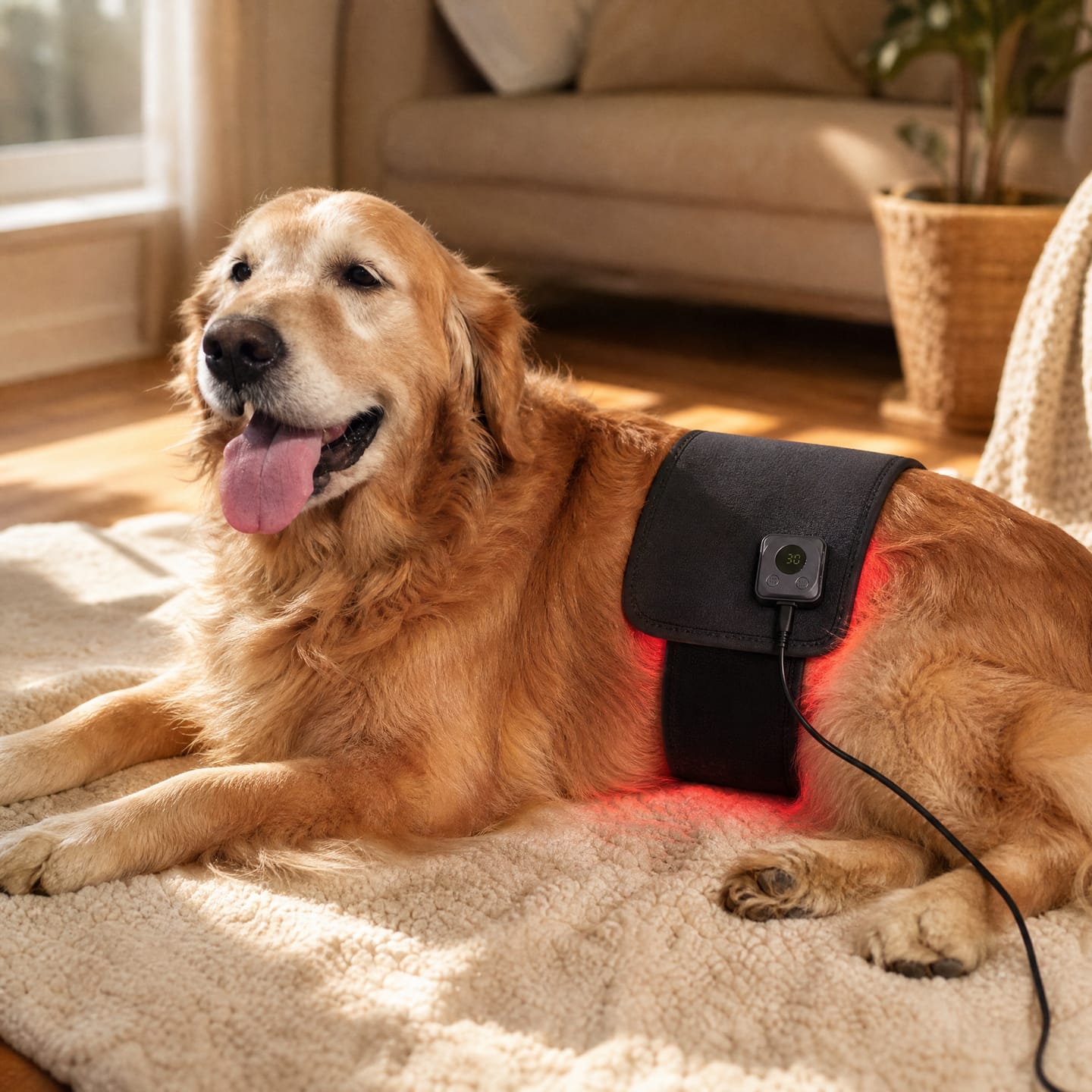 Customer photo review of Cinturón de Luz Roja para Perros