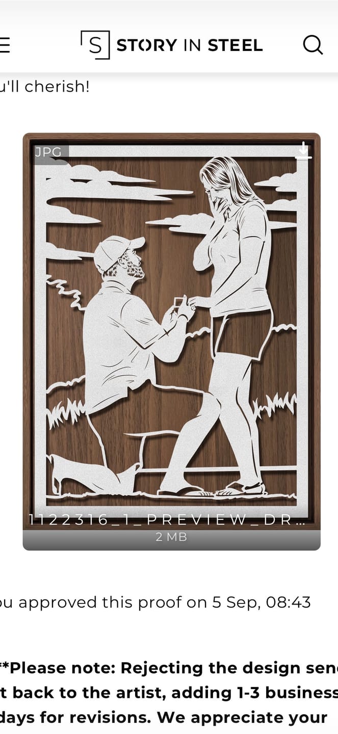 Customer photo review of Custom Metal Portrait
