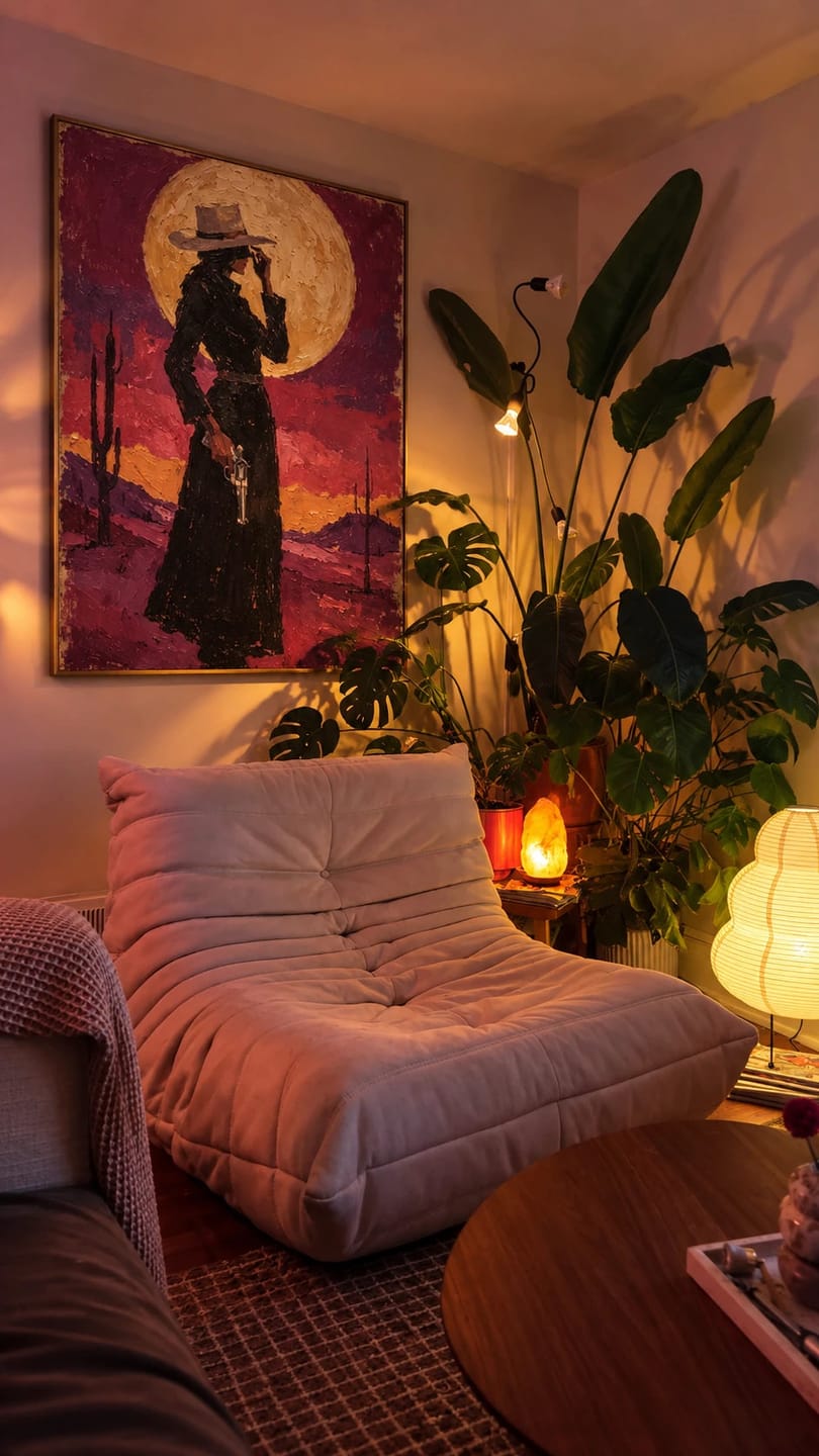 Customer photo review of Vintage Americana Art｜Midnight Desert Outlaw
