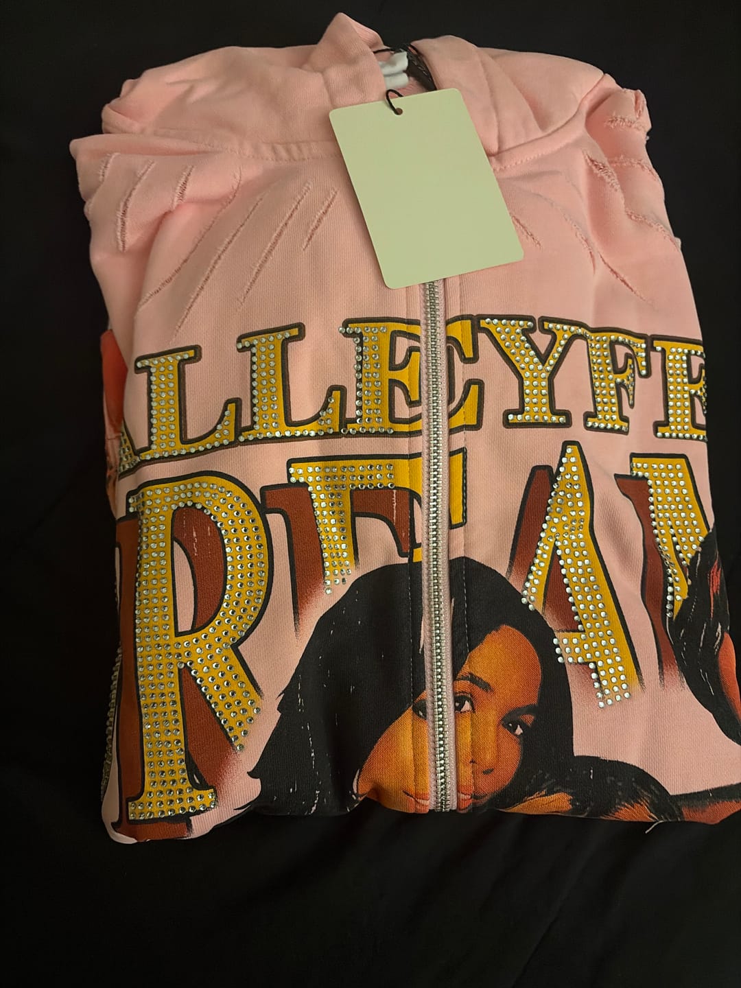 Customer photo review of Vale Forever Dreams Zip Up Hoodie 'Pink'