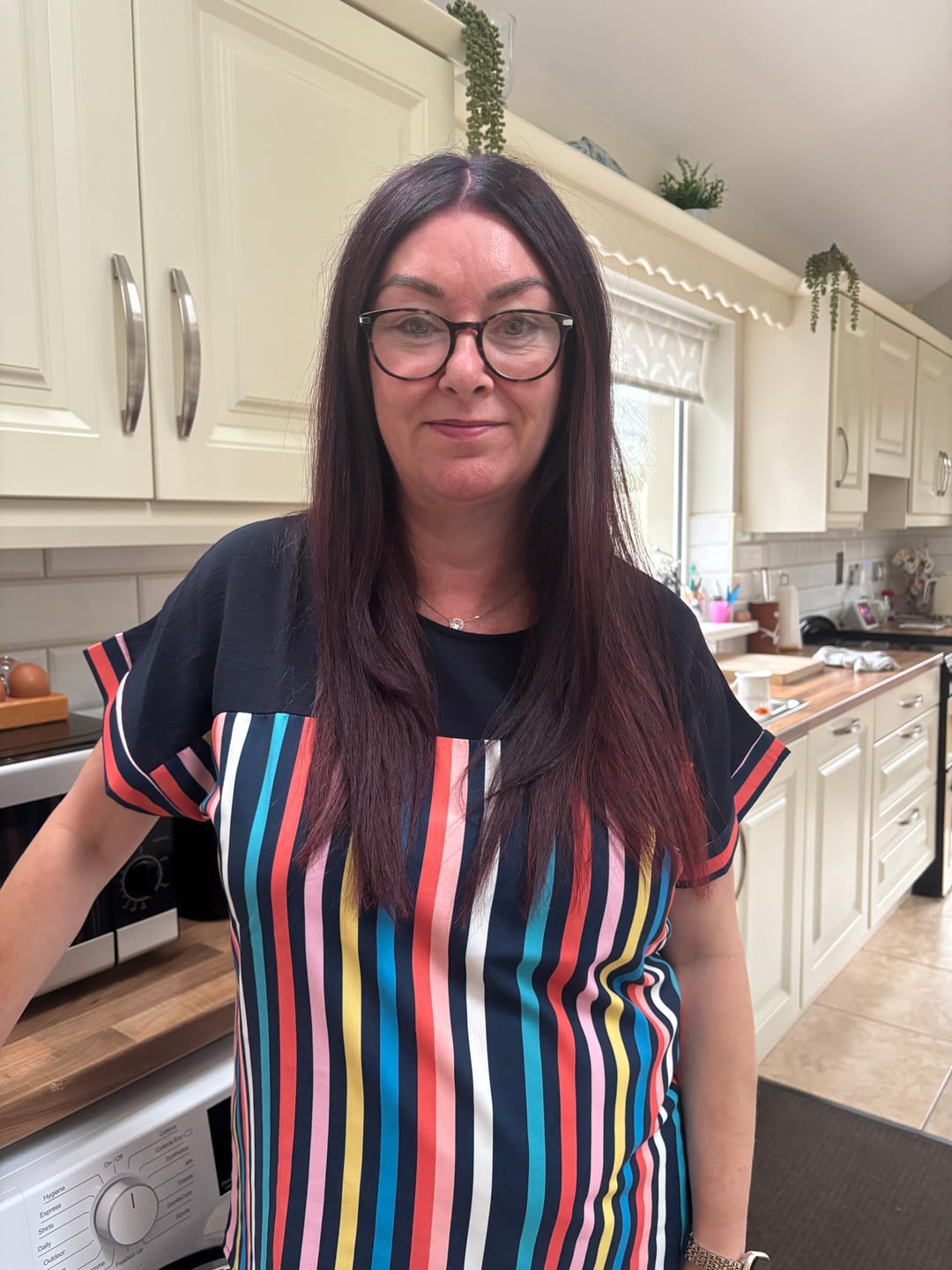 Customer photo review of Caoimhe Navy Striped T-Shirt