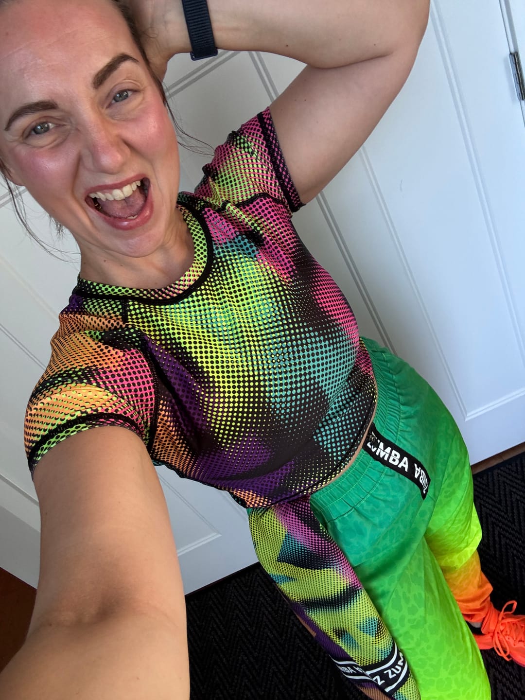 Customer photo review of Electric Feel Cap Sleeve Crop Top