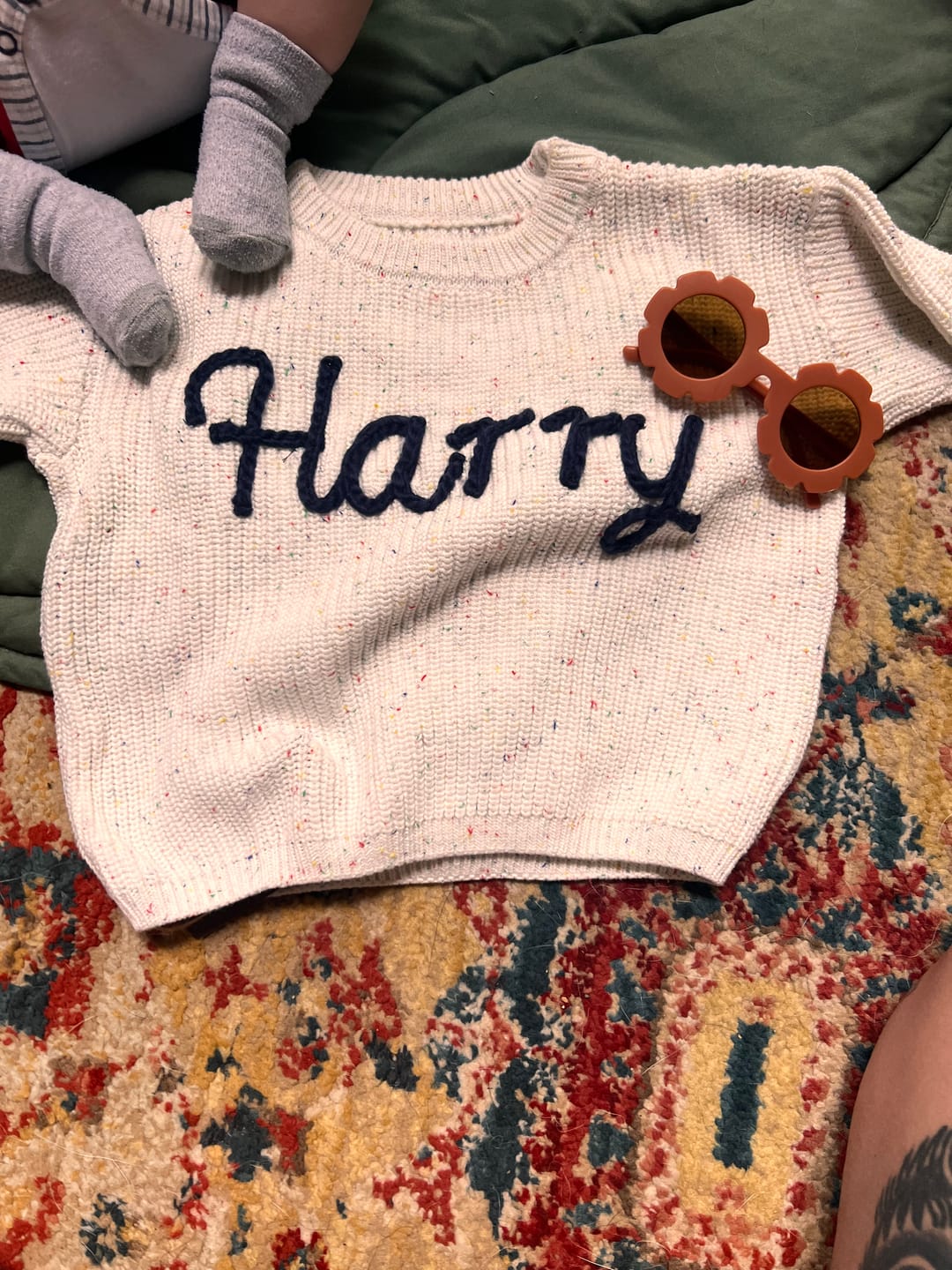 Customer photo review of Hand Knitted Personalized Sweater