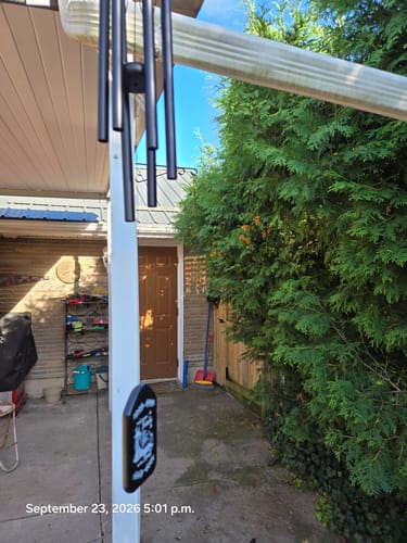 Customer photo review of Memorial Upload Photo On Moon Personalized Wind Chimes