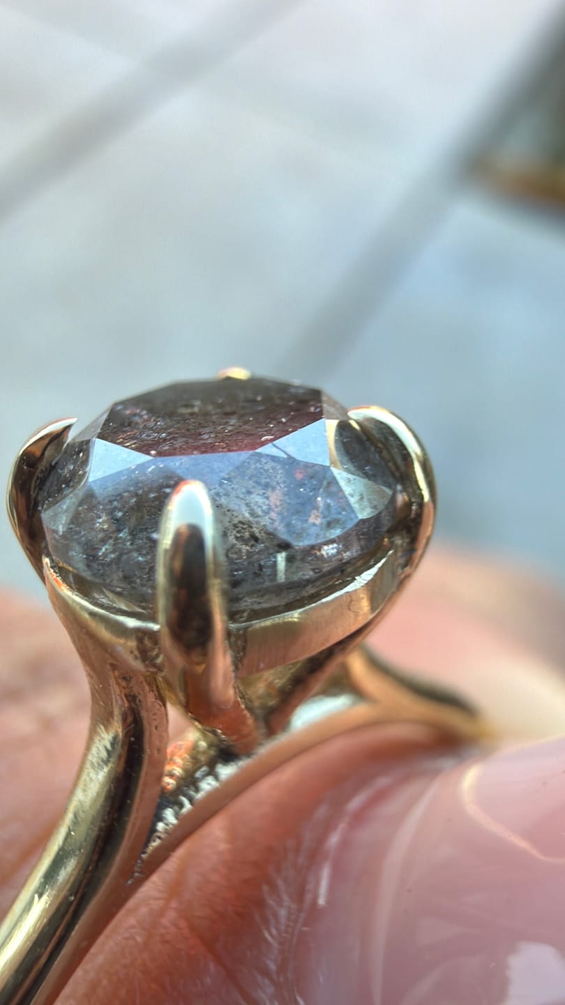 Customer photo review of Custom Payments: Brilliant Cut Salt and Pepper Diamond Ring + XL Pave Set