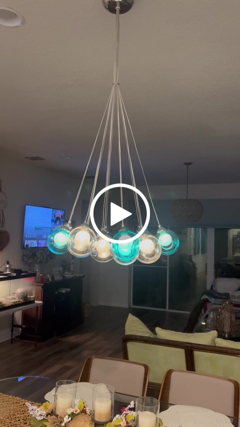 Customer video review of Unique Multi-Color Globe Cluster Chandelier