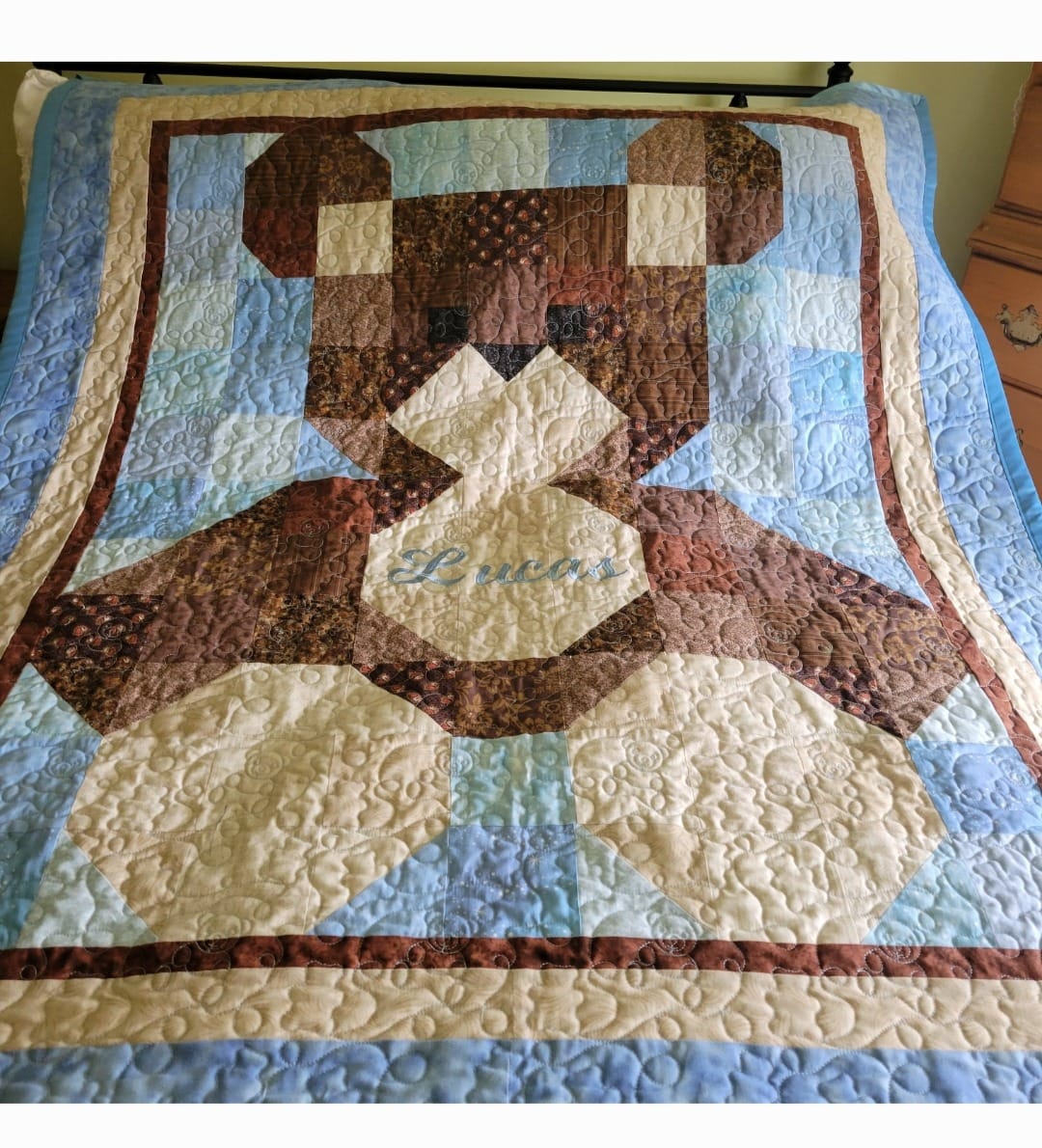 Customer photo review of Twilight Serenade 108" Wide Quilt Backing - Serenade Stream Lake