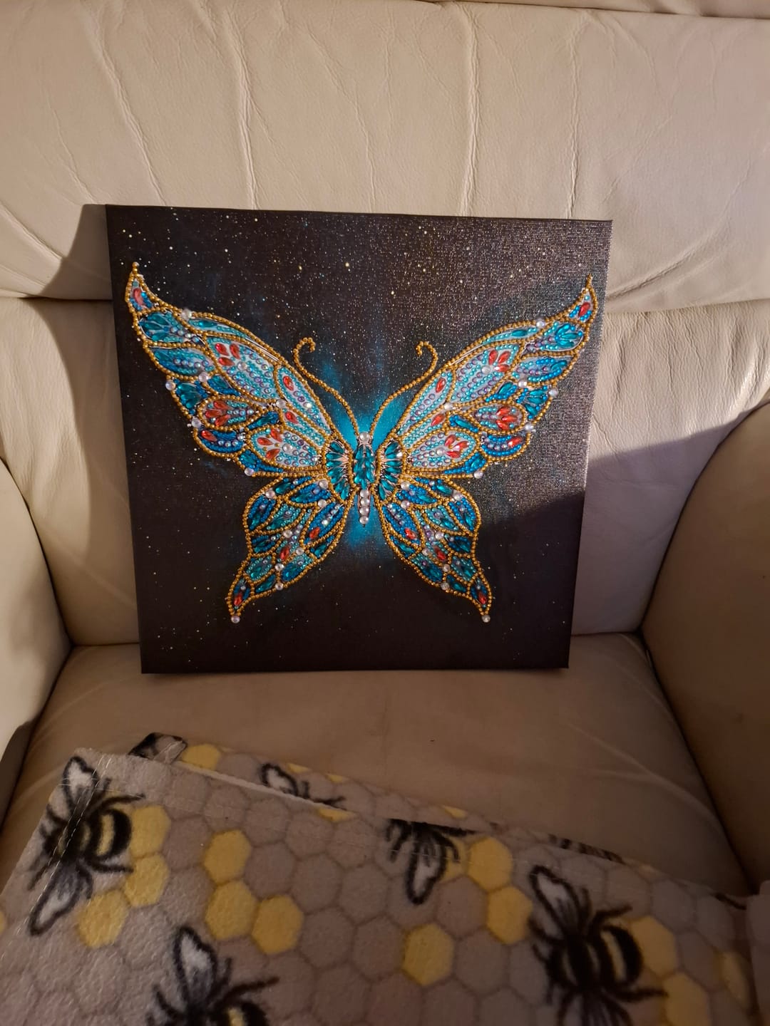 Customer photo review of Sapphire Flight Crystal Art Canvas Kit 30x30cm