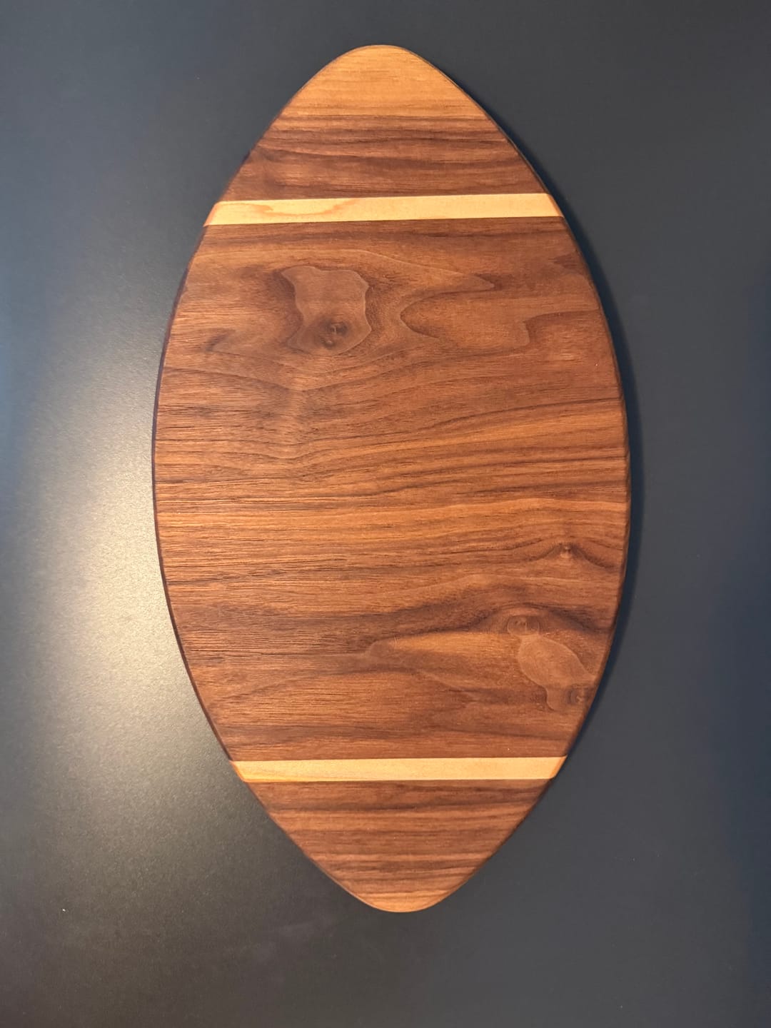 Customer photo review of 16.25x9" Football With Lace Inlay Acrylic Router Template