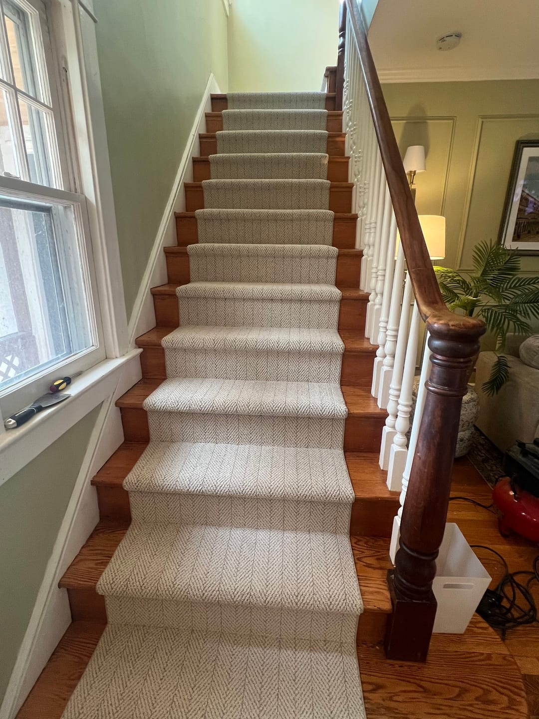 Customer photo review of Amalfi Capri Herringbone Stair Runner Landing