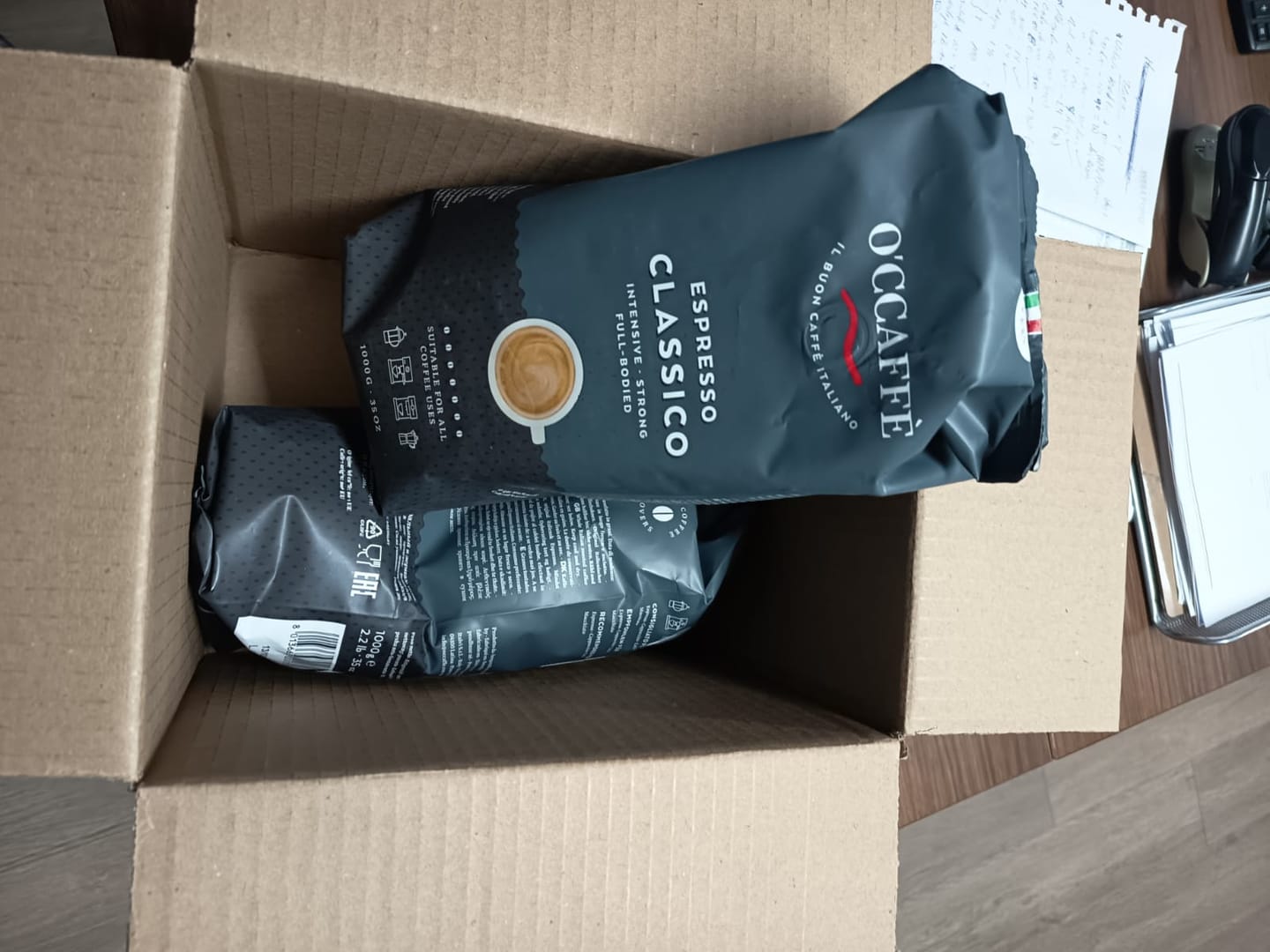 Customer photo review of Occaffe Grano Espresso Classico Intenso 1kg