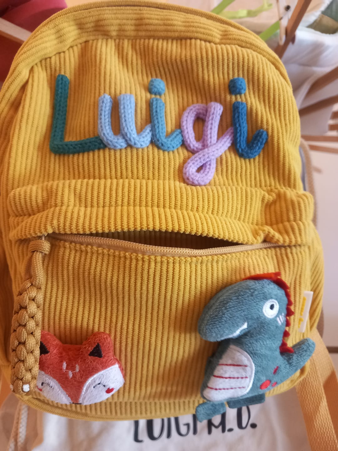 Customer photo review of K&C - Personalized Knitted Backpack