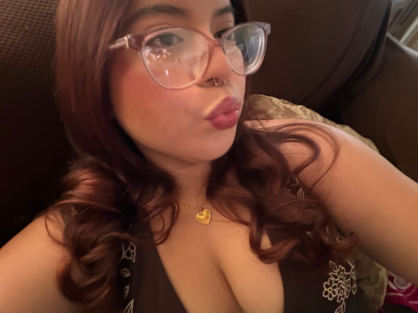 Customer photo review of Heart Pendant Necklace w/ Satellite Chain