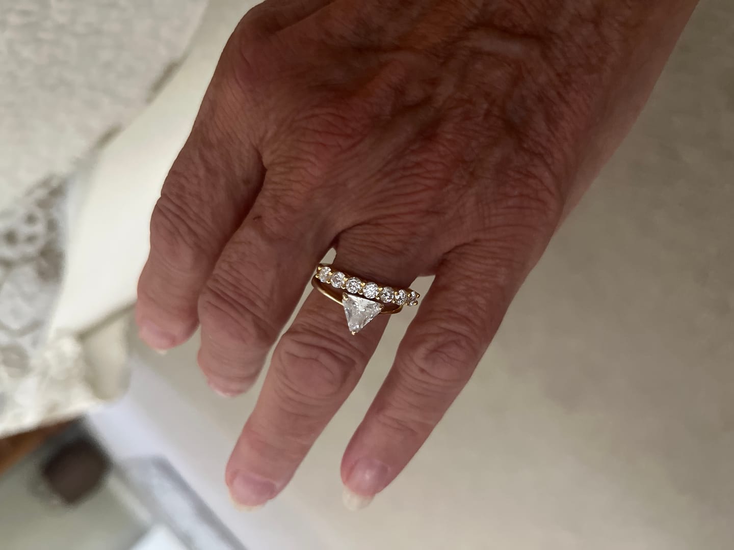 Customer photo review of 3mm Moissanite Half Eternity Ring
