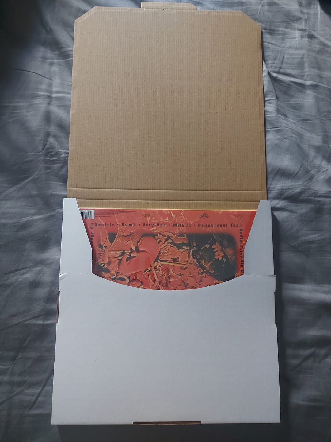 Customer photo review of Vinyl Record Mailing Box 335 x 335 x 16mm B412 Diecut LP Mailer
