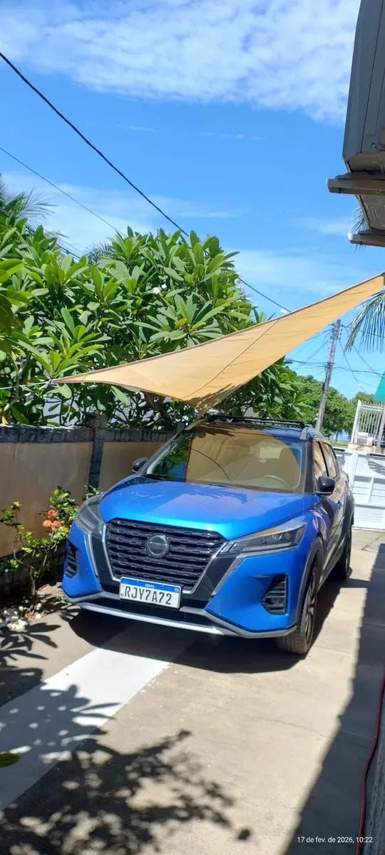 Customer photo review of Toldo Triangular Impermeável Anti-UV para Áreas Externas