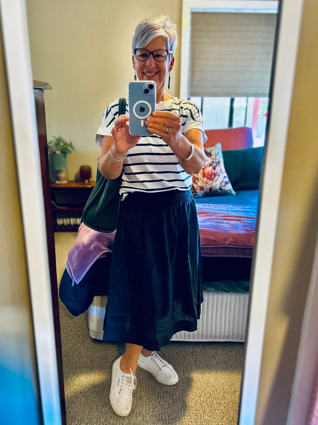 Customer photo review of lola skirt - charcoal linen