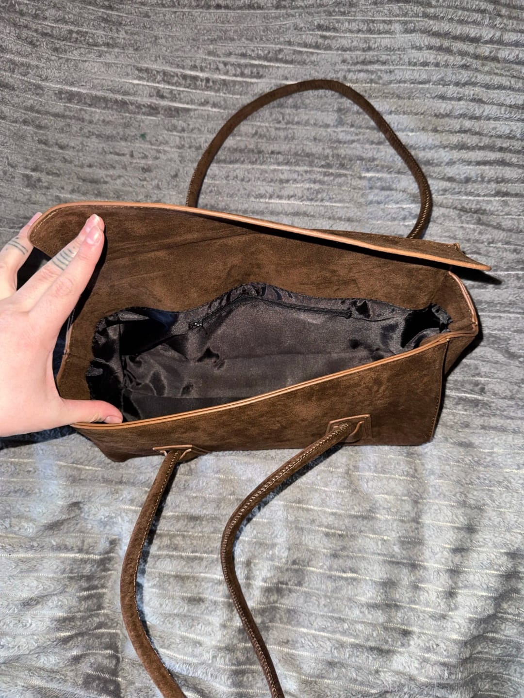 Customer photo review of Nicole Vintage Suede Crossbody Bag