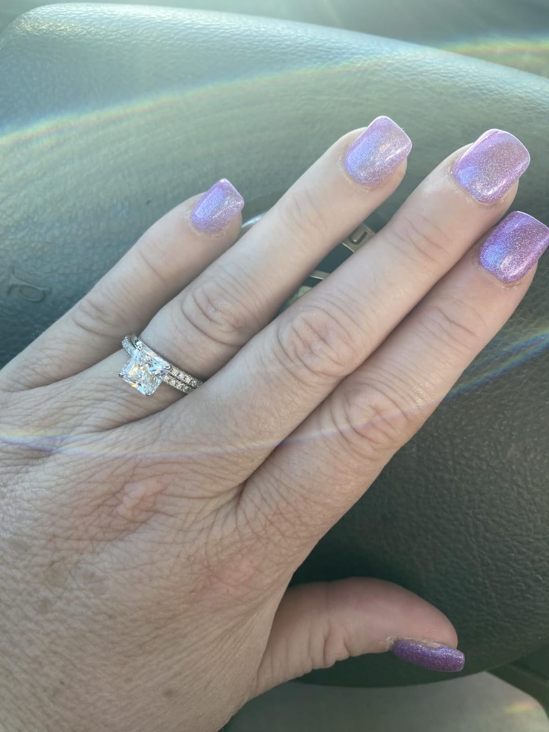 Customer photo review of S925 Square 2.0Ct Princess Cut Wedding Ring Set In Sterling Silver Stackable Ring Set For Women
