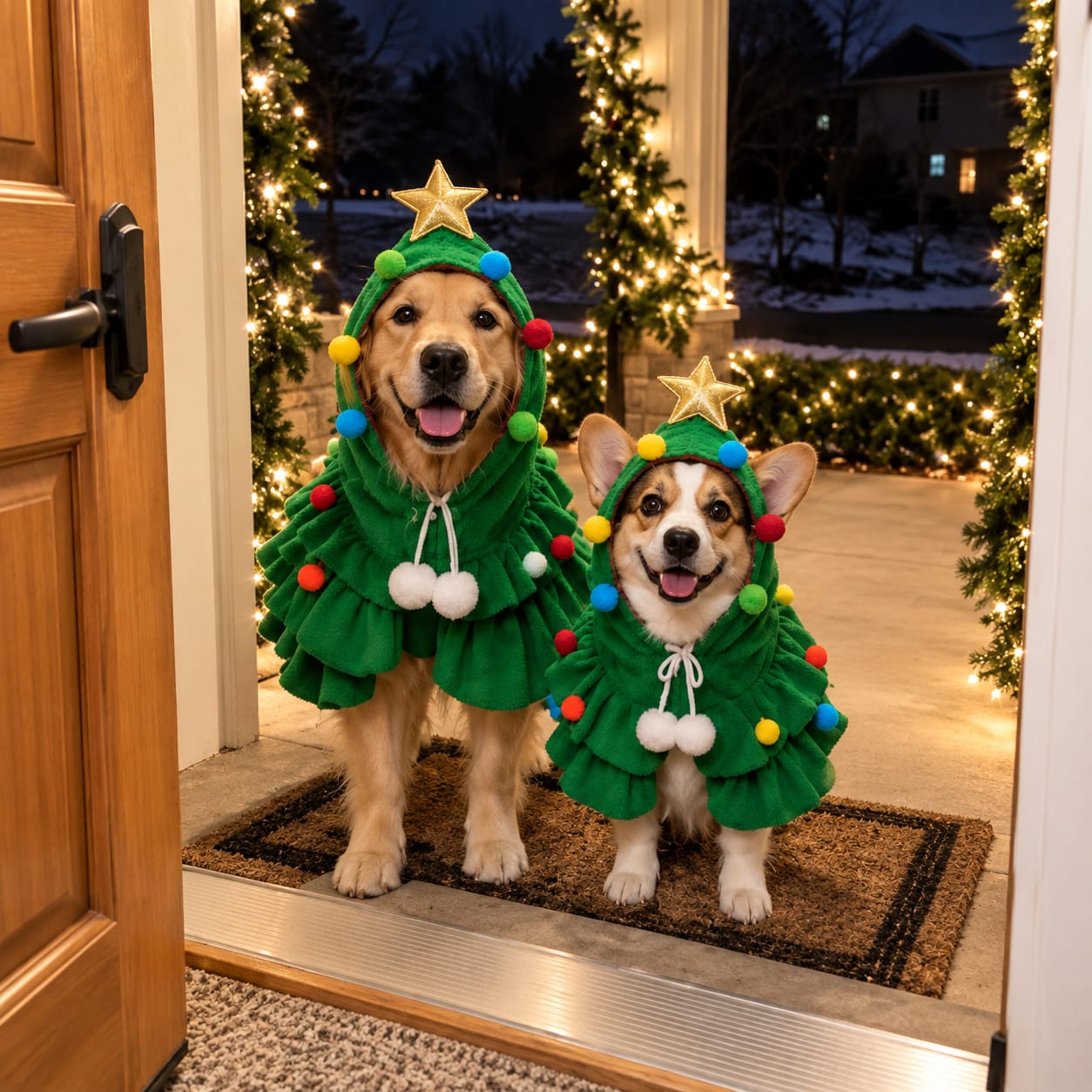 Customer photo review of Christmas Tree Pet Costume