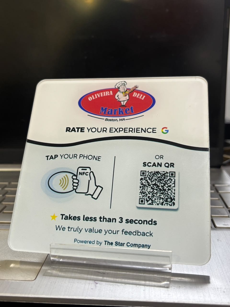 Customer photo review of Google Review Plate Acrylic ( Basic )
