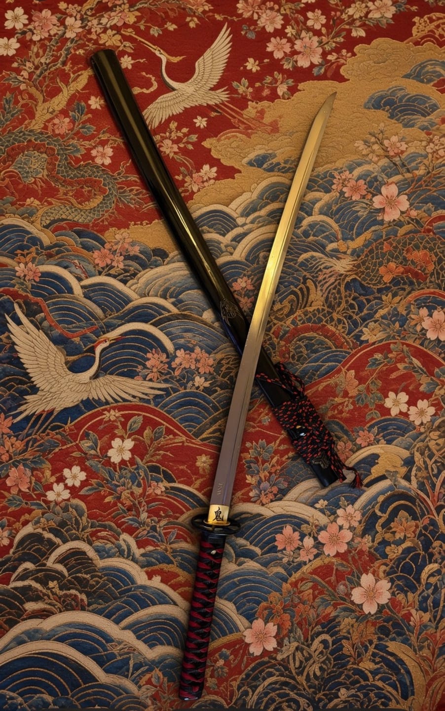 Customer photo review of The Yami no Senshi Handmade Katana Extra Sharp Spring Steel Unokubi-Zukuri