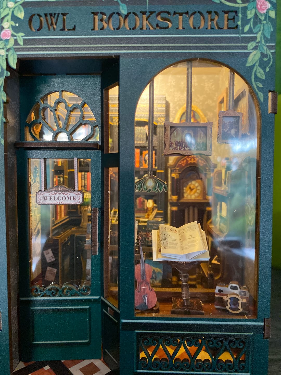 Customer photo review of DIY Book Nook kit - Owl Bookstore