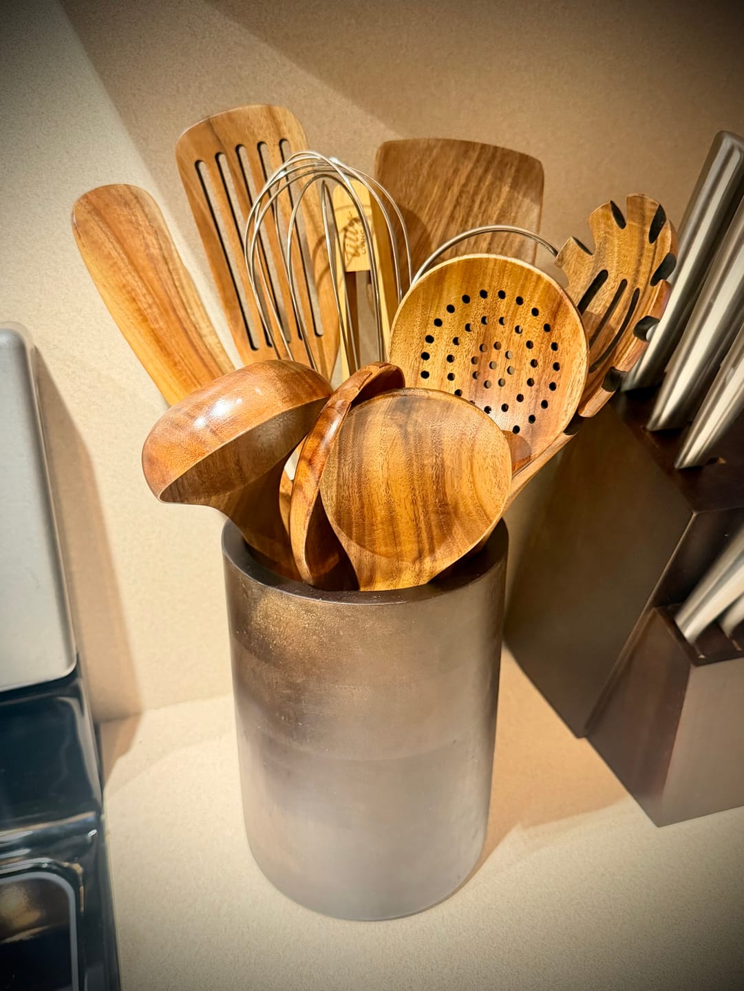 Customer photo review of Teak Wooden Utensil Set