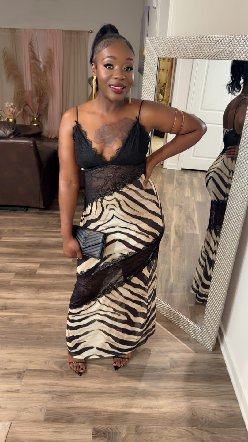 Customer photo review of Social Night Lace Maxi Dress