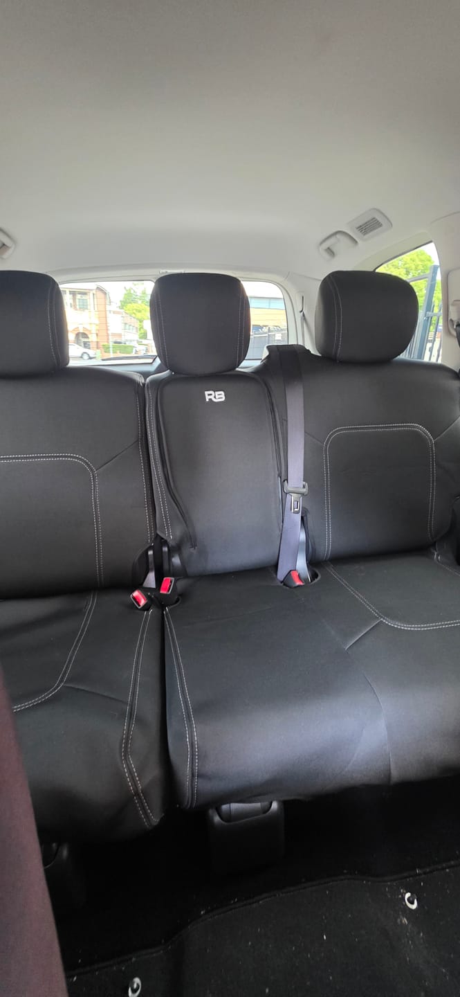 Customer photo review of Nissan Patrol Y62 - GP4 Neoprene 2nd Row Seat Covers (In Stock)