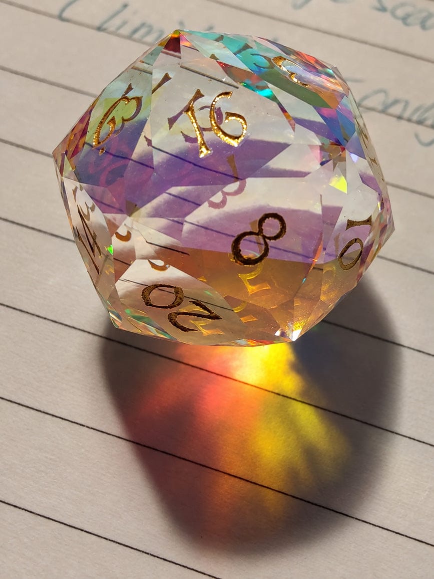 Customer photo review of Diamond-Like Glass Dice Set