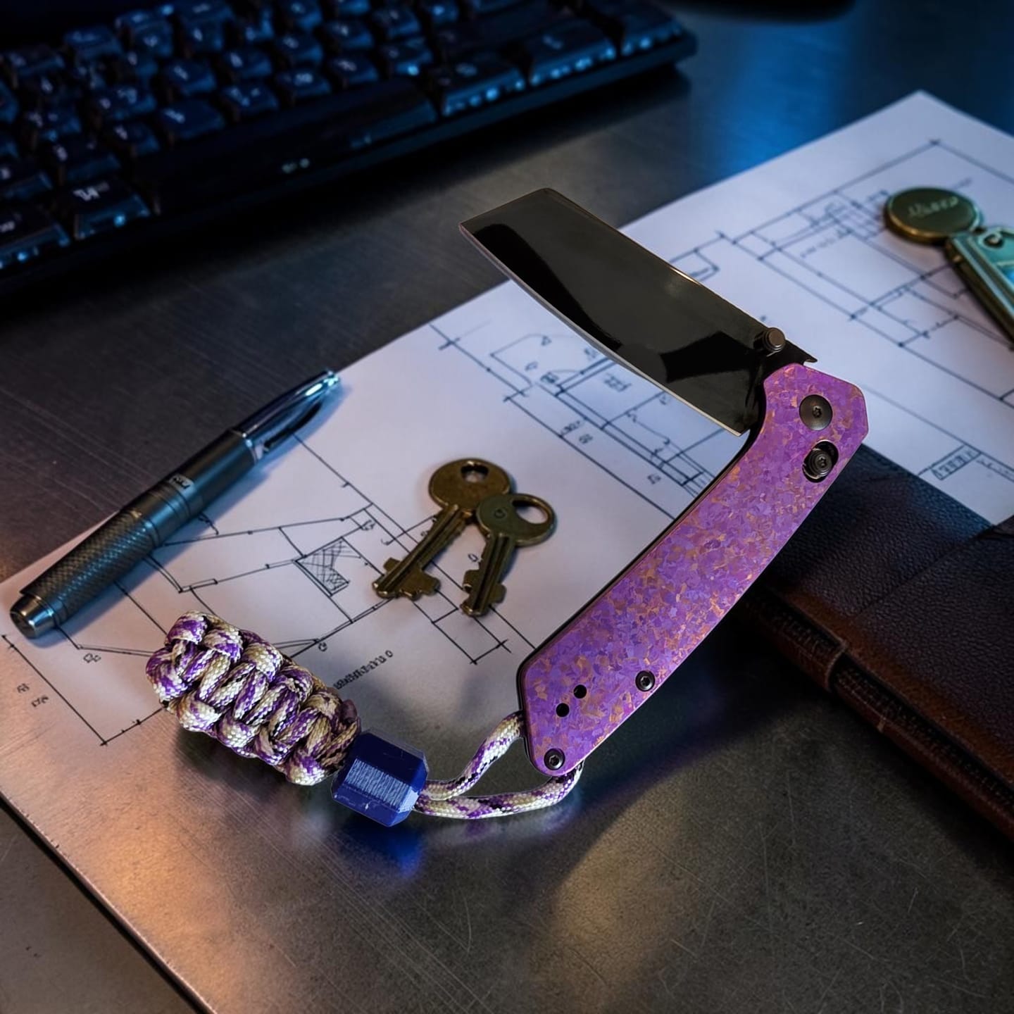 Customer photo review of Kizer Madrac AirTi Purple Crystallized Titanium Super Mirror X-Polished DLC M390 | Blade District Exclusive
