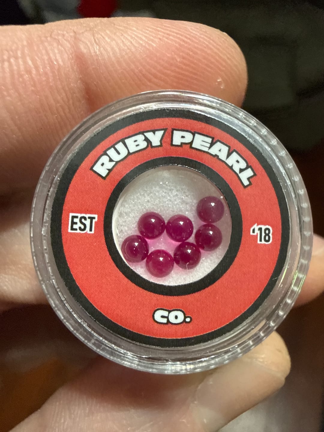 Customer photo review of 3mm Ruby Terp Pearls