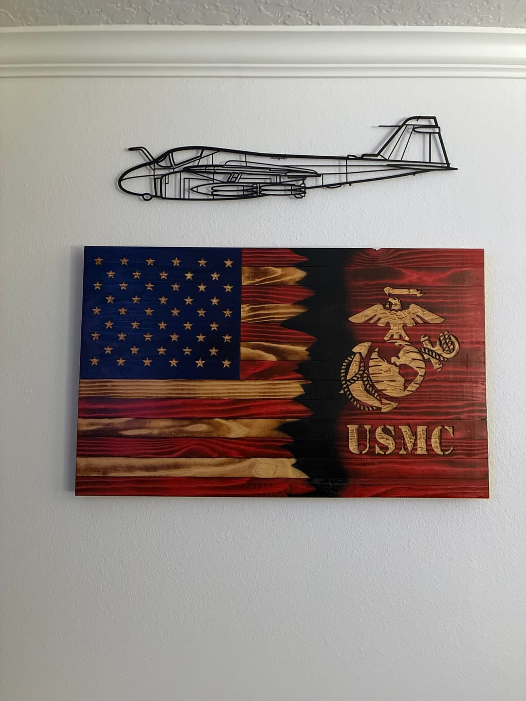 Customer photo review of Your Custom Aircraft Silhouette Metal Wall Art