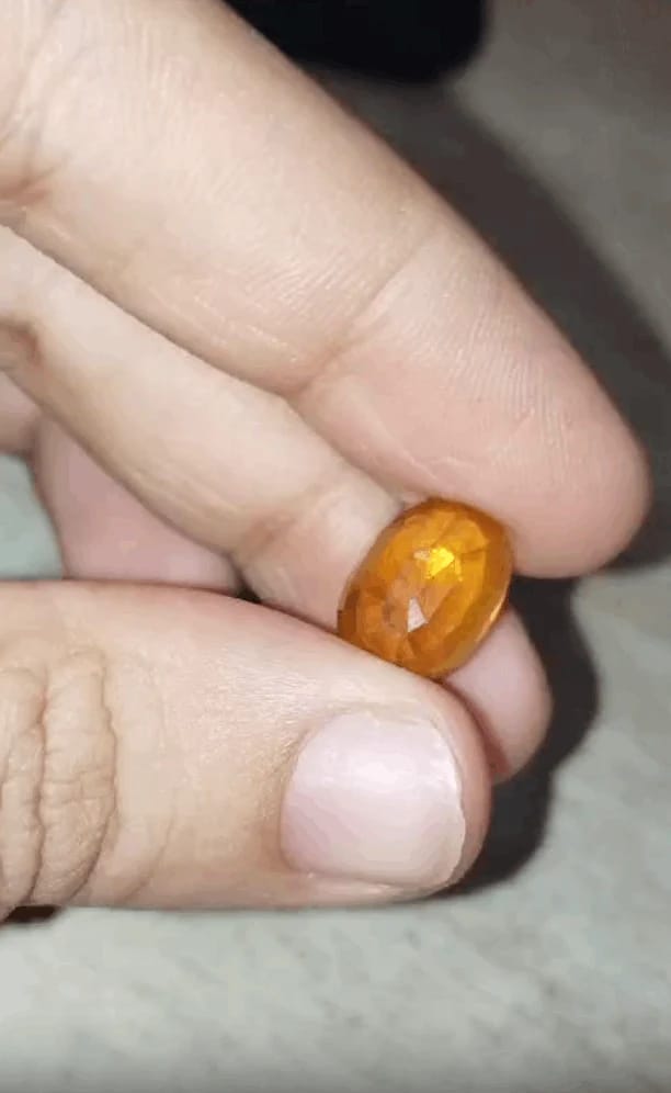 Customer photo review of Natural Yellow Sapphire (Pukhraj) – Bangkok, Certified & Genuine