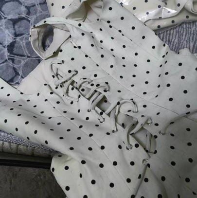 Customer photo review of Vintage-Inspired Polka Dot Mini Dress
