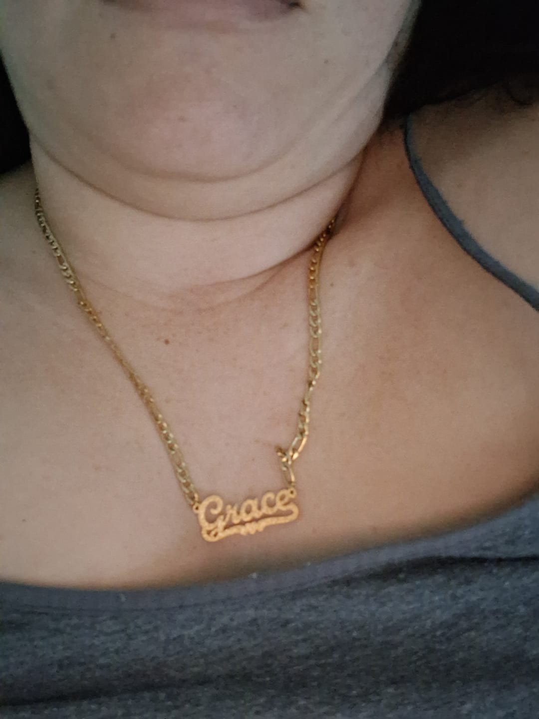 Customer photo review of Diamond Cut Heart Name Necklace