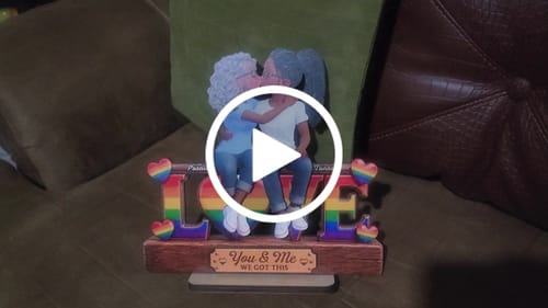 Customer video review of LGBT+ Couple Forever Love - Personalized 2-Layered Wooden Plaque - Gift For Couple, Happy Pride Month