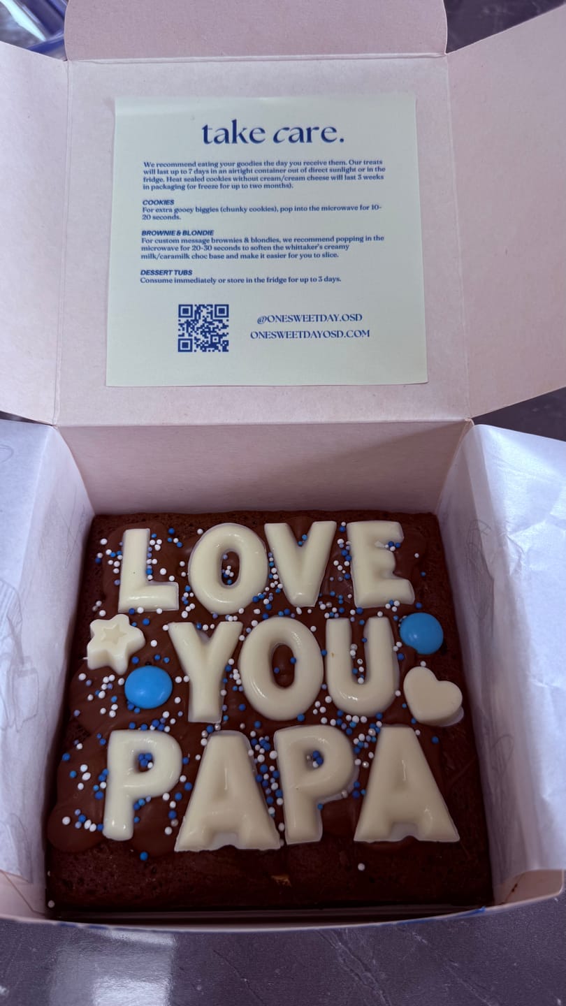Customer photo review of MINI CUSTOM FATHER'S DAY BROWNIE/BLONDIE 🐻💙