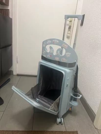 Customer photo review of Suitcase with integrated seat