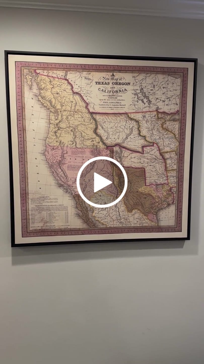 Customer video review of Old Map of the Western USA, 1846 by Samuel Mitchell - Big California & Oregon - Indian, Missouri Territory - British Possessions