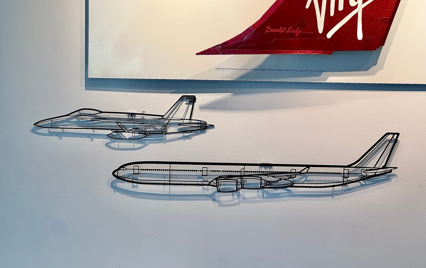 Customer photo review of F-18 Hornet Silhouette Metal Wall Art