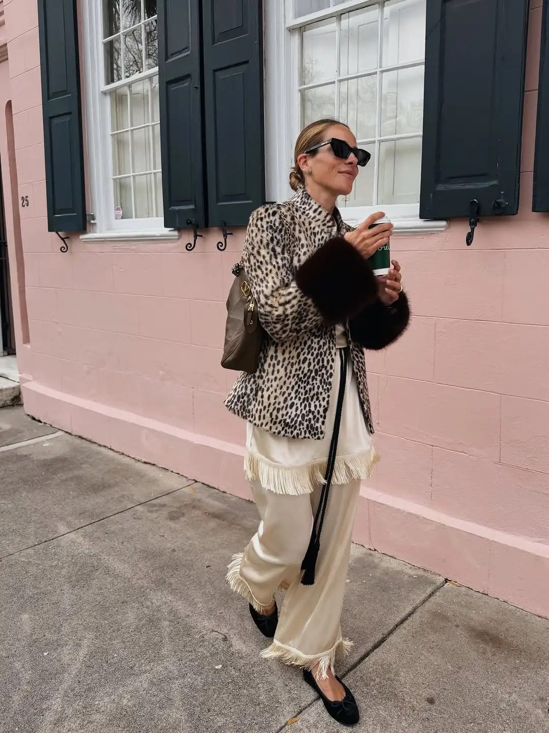 Customer photo review of Anne Contrast Cuff Faux Fur Jacket